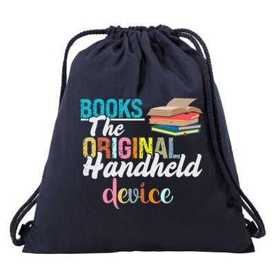 Books The Original Handheld Device Book Librarian Drawstring Bag