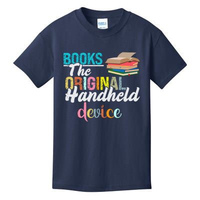 Books The Original Handheld Device Book Librarian Kids T-Shirt