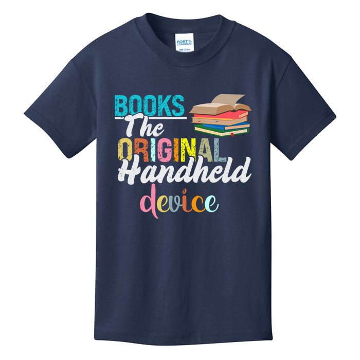 Books The Original Handheld Device Book Librarian Kids T-Shirt