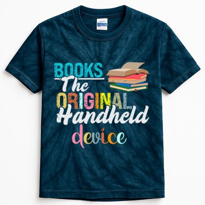 Books The Original Handheld Device Book Librarian Kids Tie-Dye T-Shirt