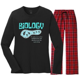 Biology The Only Science Cells Biologist Pun Funny Biology Women's Long Sleeve Flannel Pajama Set 