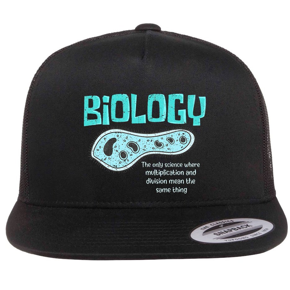 Biology The Only Science Cells Biologist Pun Funny Biology Flat Bill Trucker Hat