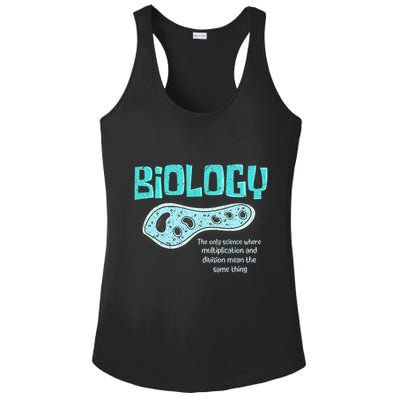 Biology The Only Science Cells Biologist Pun Funny Biology Ladies PosiCharge Competitor Racerback Tank