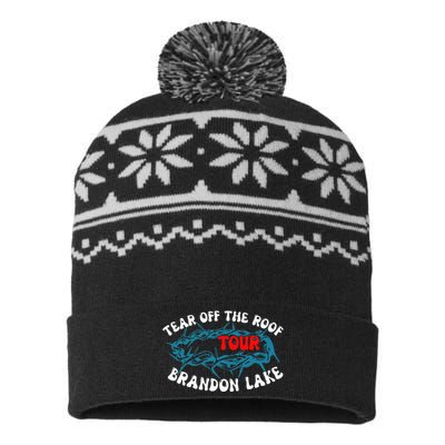 Brandon Tear Off The Roof Lake Meme USA-Made Snowflake Beanie