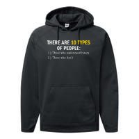 Binary Types Of People Programmer Nerd Performance Fleece Hoodie