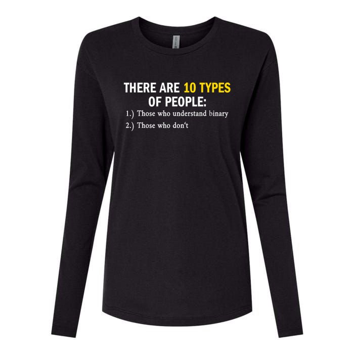 Binary Types Of People Programmer Nerd Womens Cotton Relaxed Long Sleeve T-Shirt