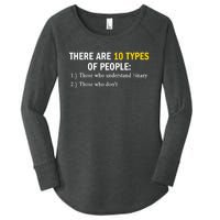 Binary Types Of People Programmer Nerd Women's Perfect Tri Tunic Long Sleeve Shirt