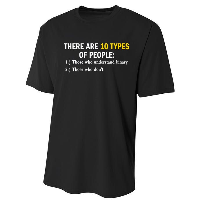 Binary Types Of People Programmer Nerd Performance Sprint T-Shirt