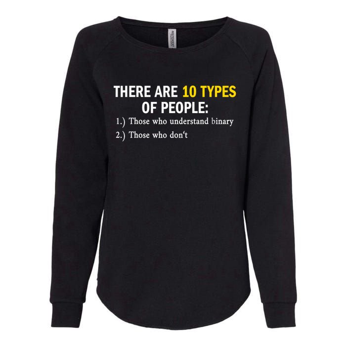 Binary Types Of People Programmer Nerd Womens California Wash Sweatshirt