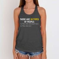 Binary Types Of People Programmer Nerd Women's Knotted Racerback Tank