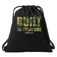 Built To Overcome Christian Camo Scripture Gym Workout Drawstring Bag