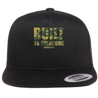 Built To Overcome Christian Camo Scripture Gym Workout Flat Bill Trucker Hat