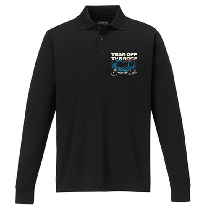 Brandon Tear Off The Roof Merch Lake Totf Performance Long Sleeve Polo