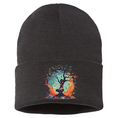 Butterfly Tree Of Life Yoga Sustainable Knit Beanie