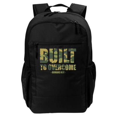Built to Overcome Christian Men Camo Scripture Gym Workout Daily Commute Backpack
