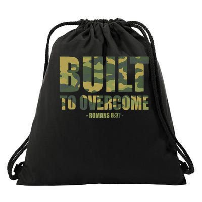 Built to Overcome Christian Men Camo Scripture Gym Workout Drawstring Bag