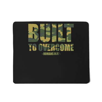 Built to Overcome Christian Men Camo Scripture Gym Workout Mousepad