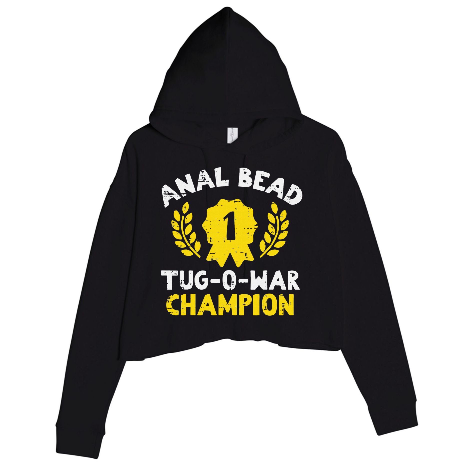 Bead Tug O War Champion Funny Saying Crop Fleece Hoodie
