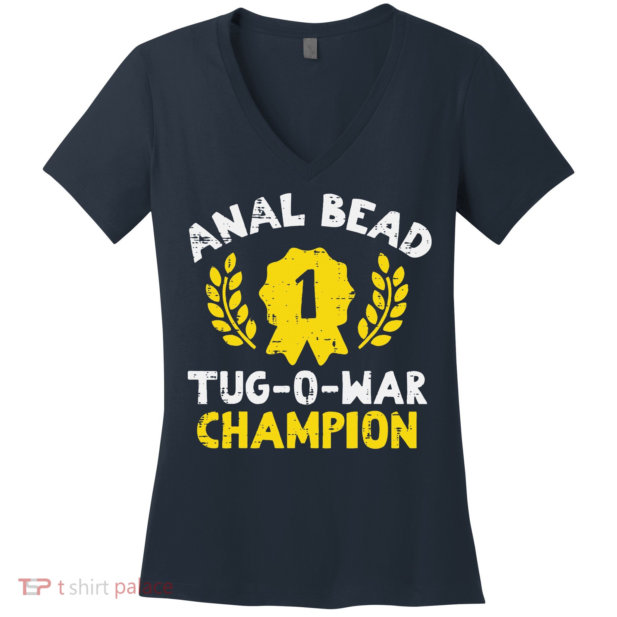 Bead Tug O War Champion Funny Saying Women's V-Neck T-Shirt