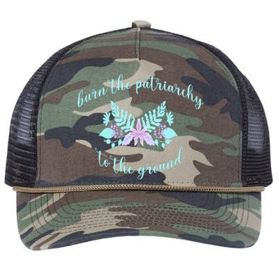 Burn The Patriarchy To The Round Retro Rope Trucker Hat Cap