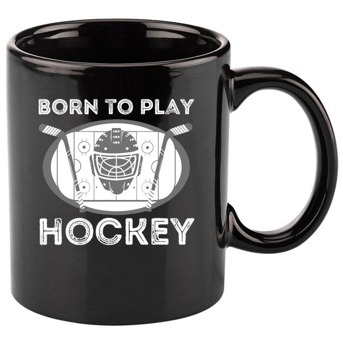 Born To Play Hockey 11oz C Handle Ceramic Mug