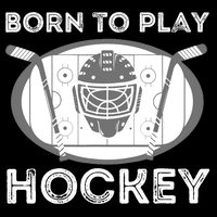 Born To Play Hockey Drawstring Bag