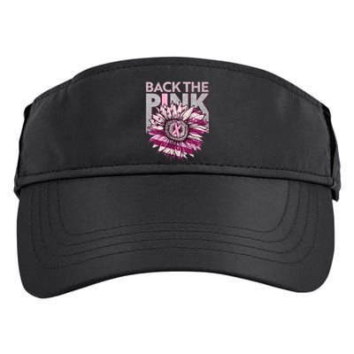 Back The Pink Breast Cancer Awareness Sunflower Ribbon Adult Drive Performance Visor