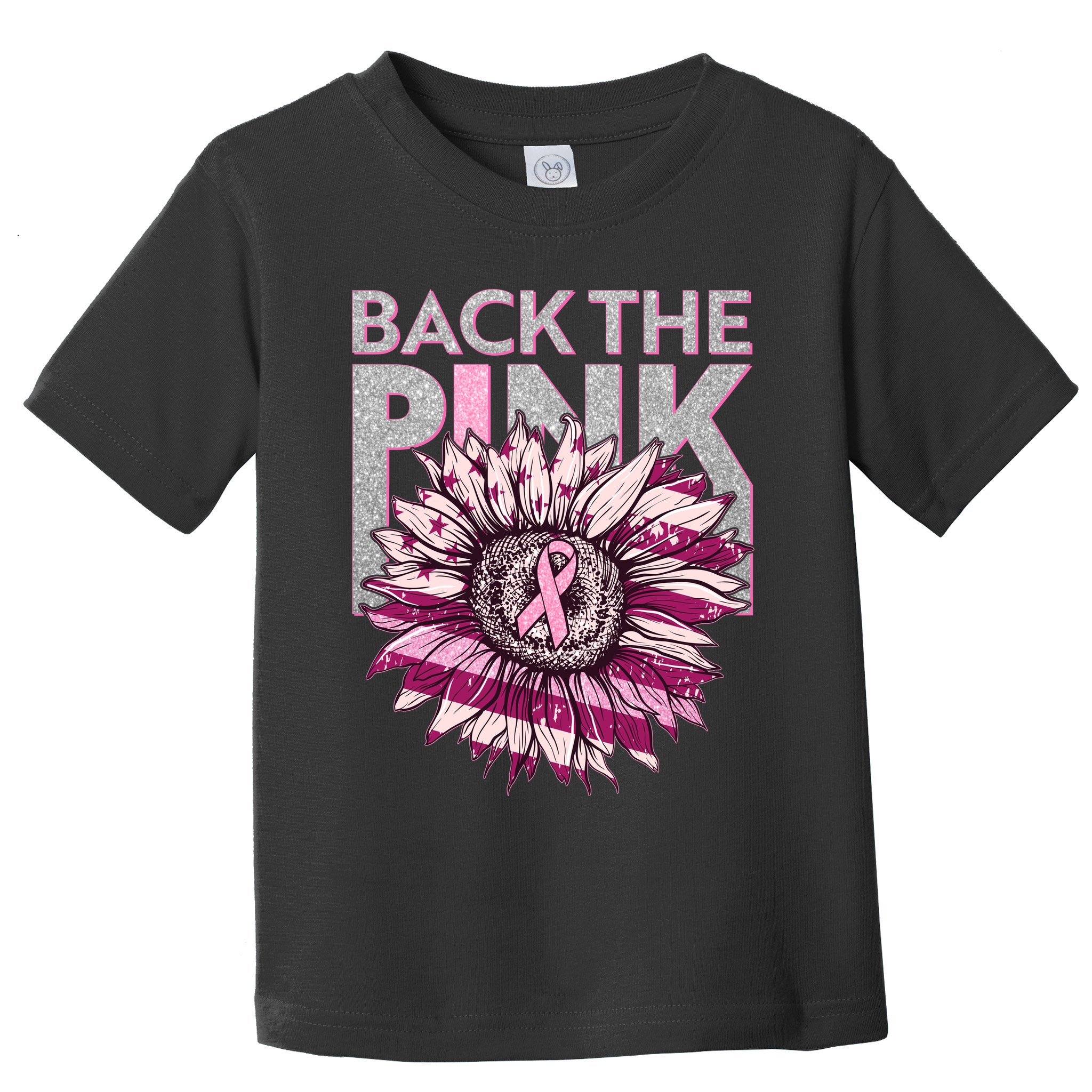 Back The Pink Breast Cancer Awareness Sunflower Ribbon Toddler T-Shirt