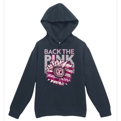 Back The Pink Breast Cancer Awareness Sunflower Ribbon Urban Pullover Hoodie