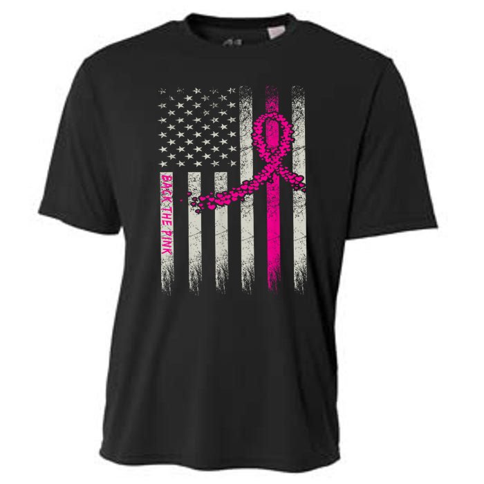 Back The Pink Breast Cancer Awareness Flag Cooling Performance Crew T-Shirt