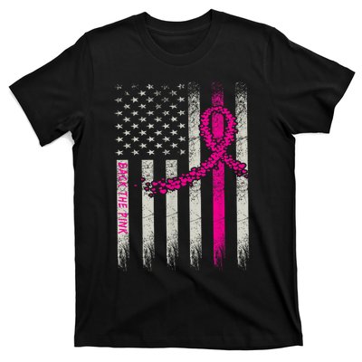 Back The Pink Breast Cancer Awareness Flag T-Shirt