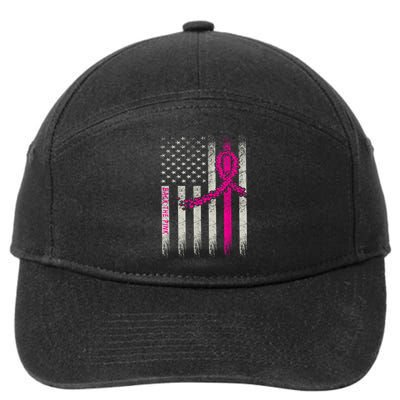 Back The Pink Breast Cancer Awareness Flag 7-Panel Snapback Hat