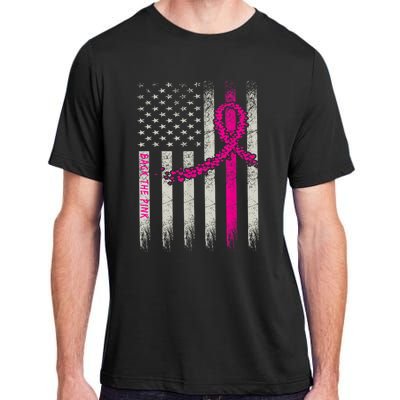 Back The Pink Breast Cancer Awareness Flag Adult ChromaSoft Performance T-Shirt