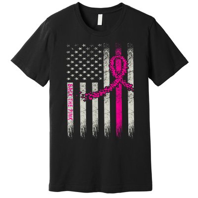 Back The Pink Breast Cancer Awareness Flag Premium T-Shirt