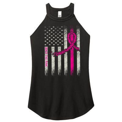 Back The Pink Breast Cancer Awareness Flag Women’s Perfect Tri Rocker Tank