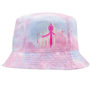 Back The Pink Breast Cancer Awareness Flag Tie-Dyed Bucket Hat