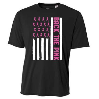 Back The Pink Breast Cancer Awareness Flag Cooling Performance Crew T-Shirt