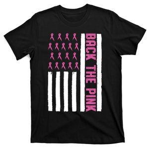 Back The Pink Breast Cancer Awareness Flag T-Shirt