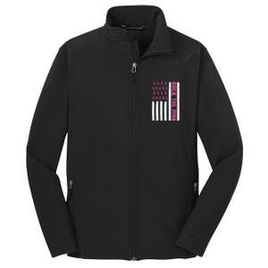 Back The Pink Breast Cancer Awareness Flag Core Soft Shell Jacket