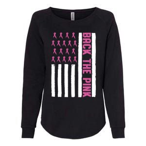 Back The Pink Breast Cancer Awareness Flag Womens California Wash Sweatshirt