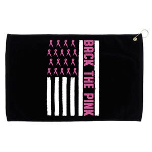 Back The Pink Breast Cancer Awareness Flag Grommeted Golf Towel