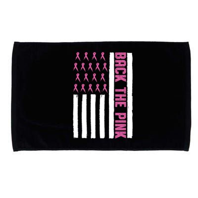 Back The Pink Breast Cancer Awareness Flag Microfiber Hand Towel