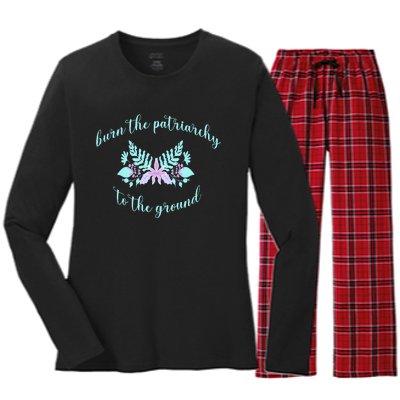 Burn The Patriarchy To The Ground Women's Long Sleeve Flannel Pajama Set 