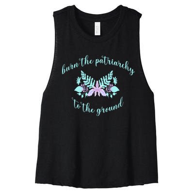 Burn The Patriarchy To The Ground Women's Racerback Cropped Tank