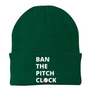 Ban The Pitch Clock In Baseball Show Your Support Knit Cap Winter Beanie