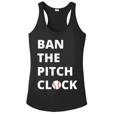 Ban The Pitch Clock In Baseball Show Your Support Ladies PosiCharge Competitor Racerback Tank