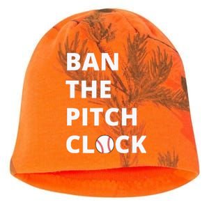 Ban The Pitch Clock In Baseball Show Your Support Kati - Camo Knit Beanie