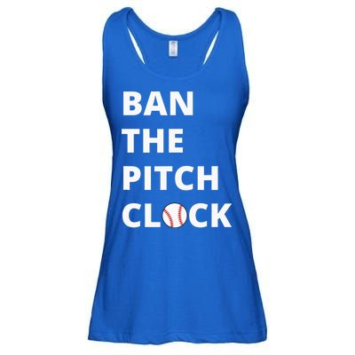Ban The Pitch Clock In Baseball Show Your Support Ladies Essential Flowy Tank