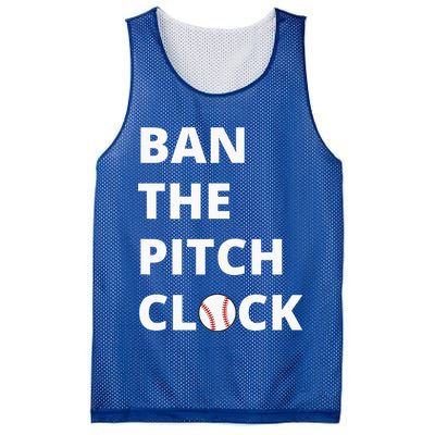 Ban The Pitch Clock In Baseball Show Your Support Mesh Reversible Basketball Jersey Tank