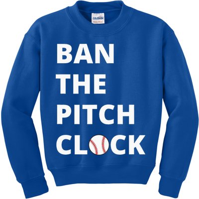 Ban The Pitch Clock In Baseball Show Your Support Kids Sweatshirt